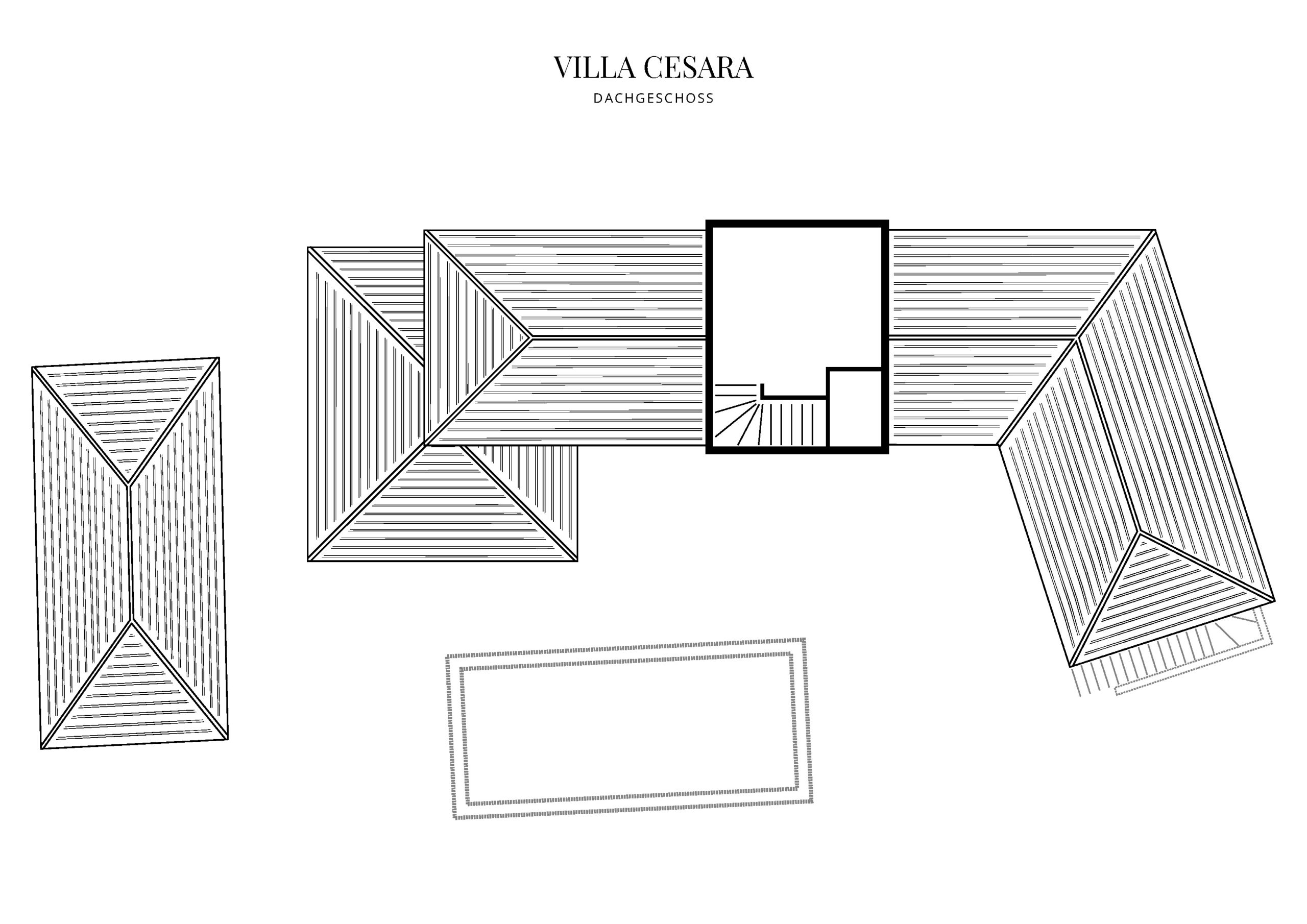 Grafik Grundriss Dachgeschoss Villa Cesara