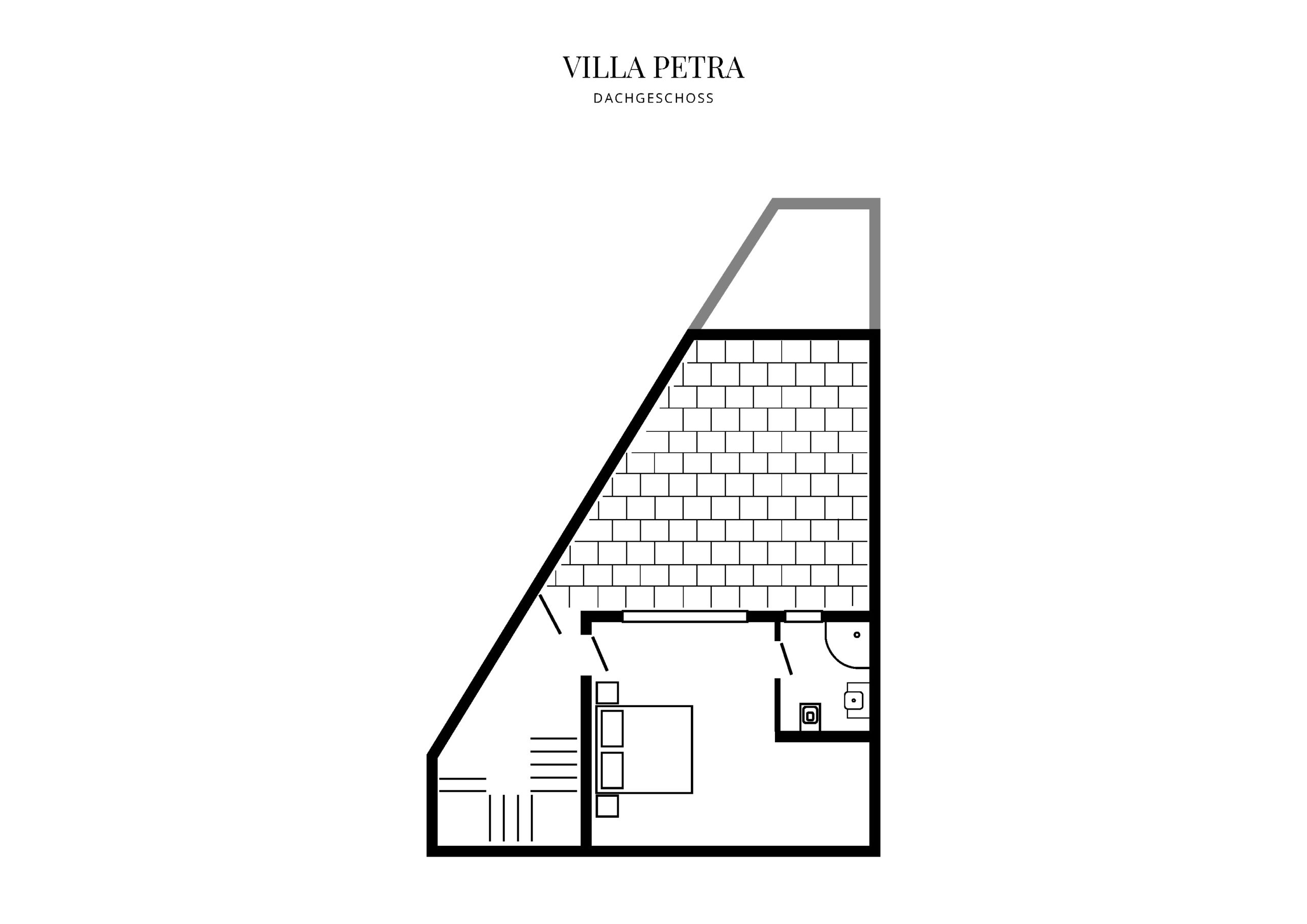 Grafik Grundriss Dachgeschoss Villa Petra