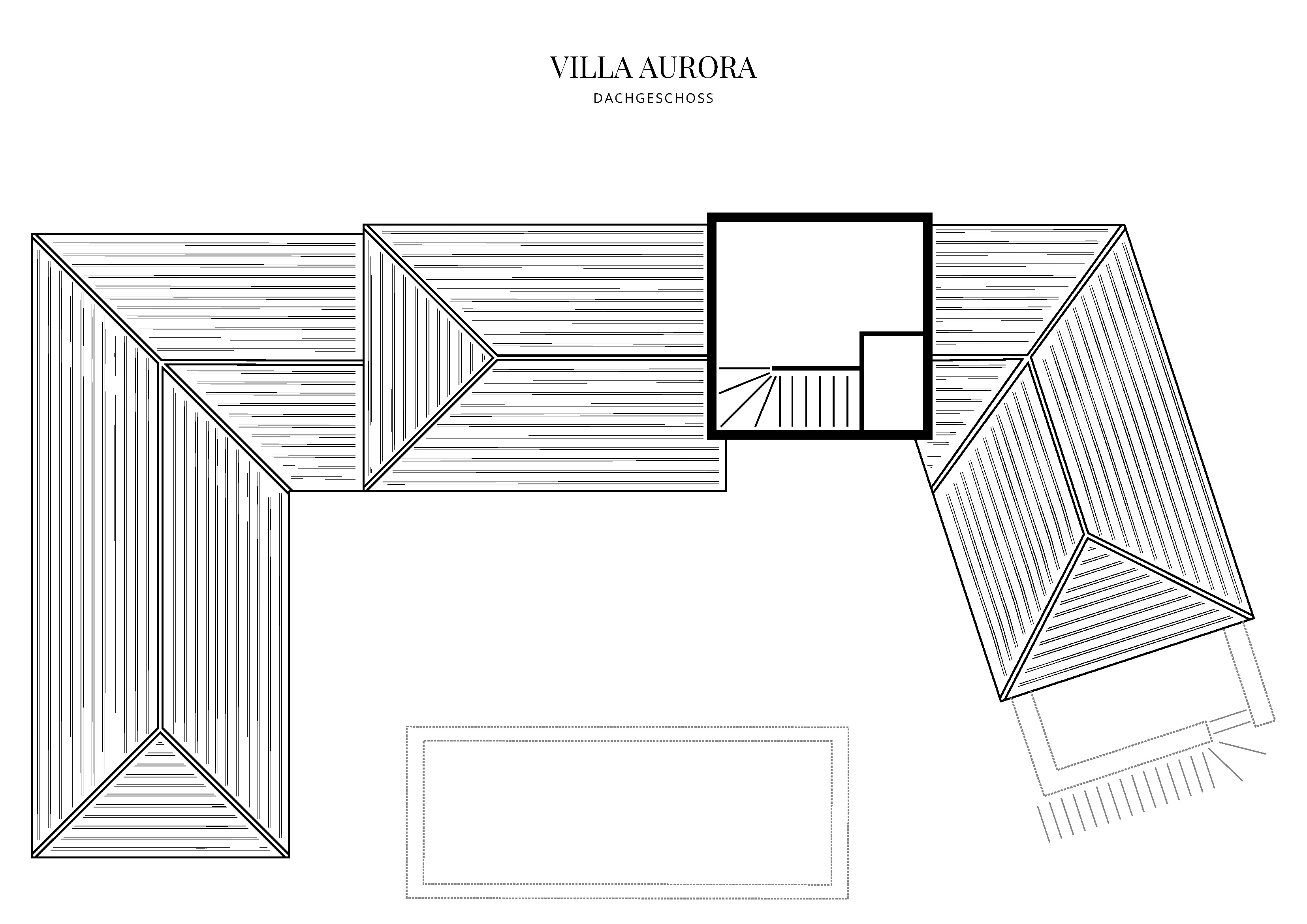 Grafik Grundriss Dachgeschoss Villa Aurora
