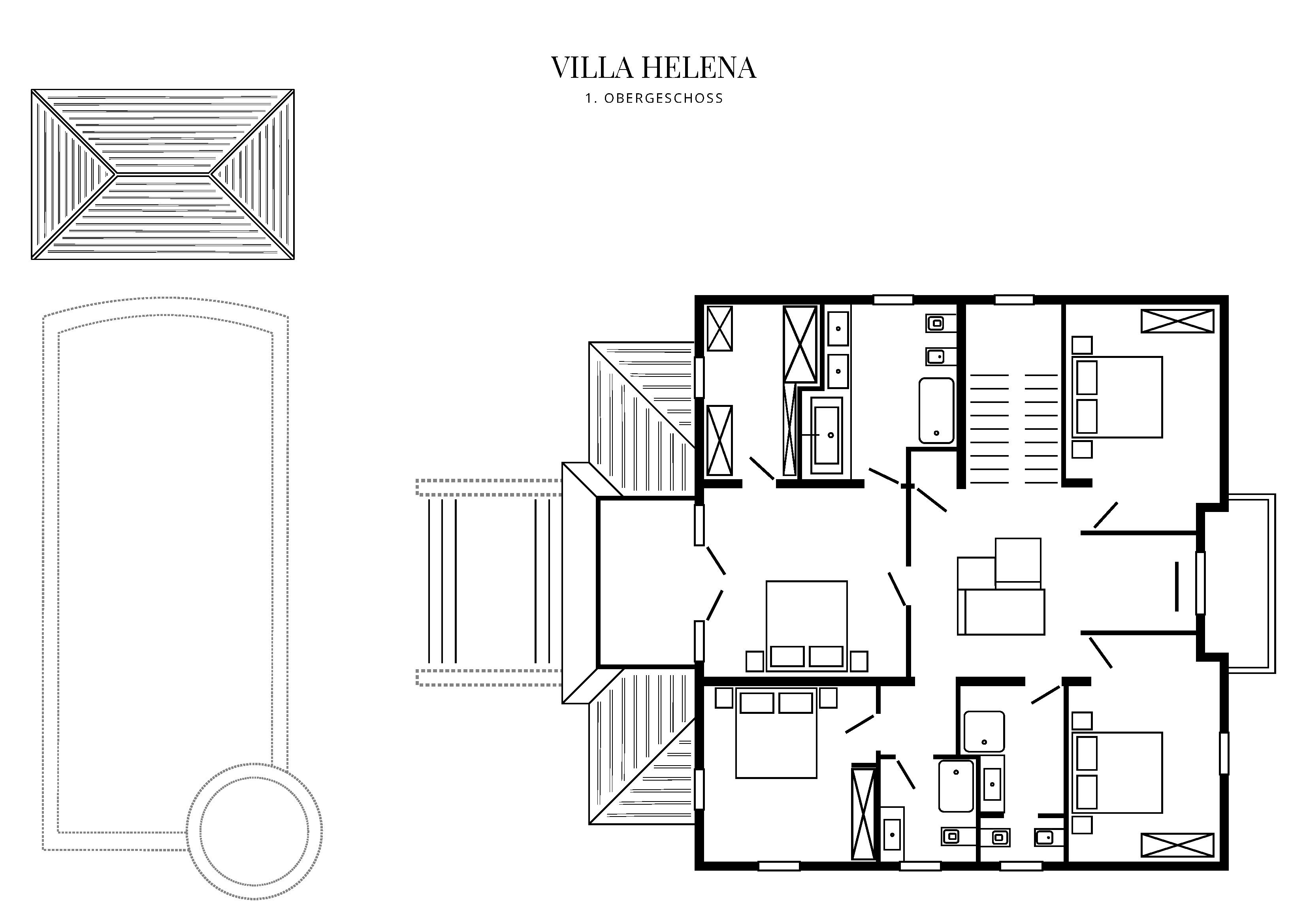 Grafik Grundriss Obergeschoss Villa Helena