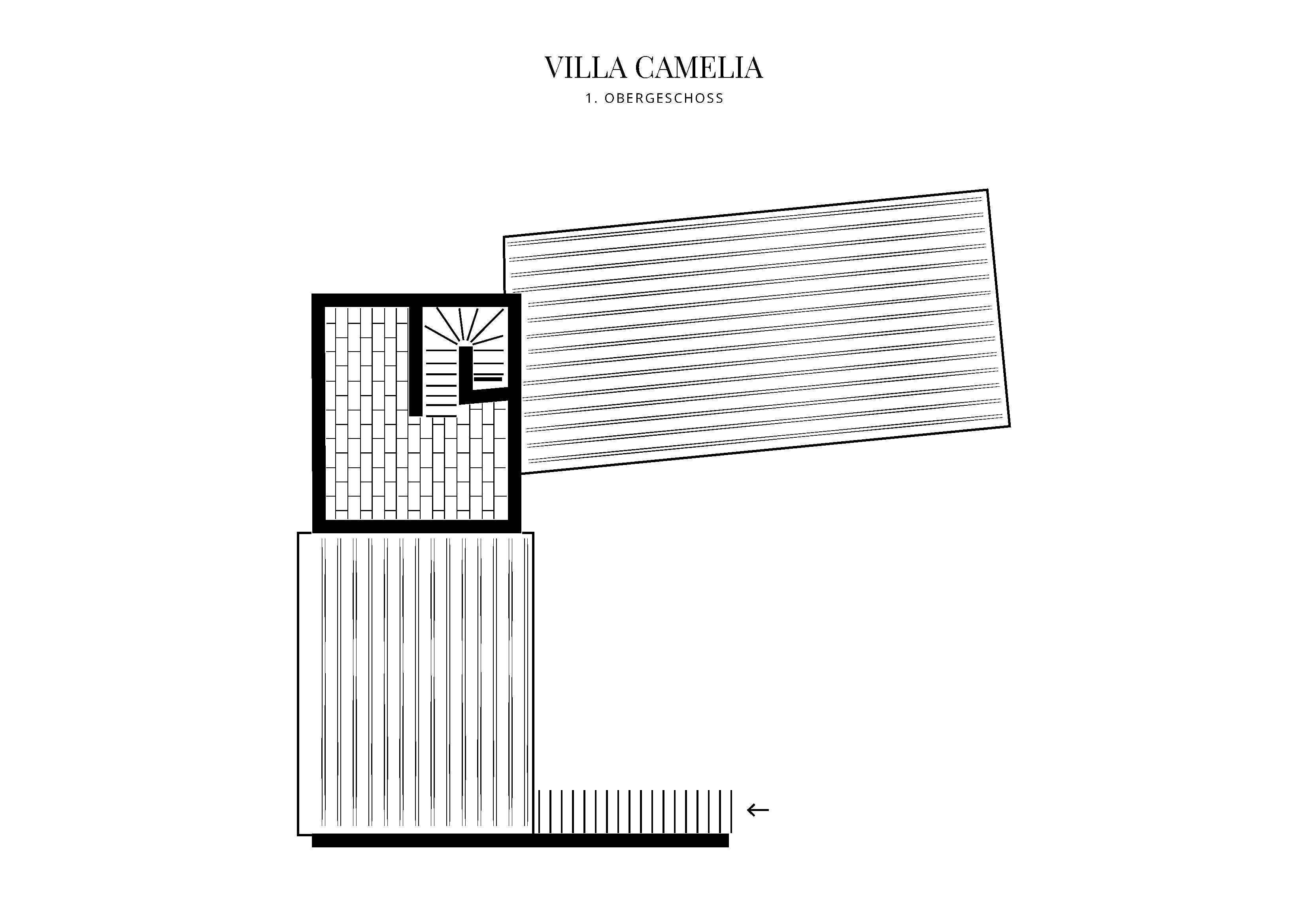 Grafik Grundriss Dachgeschoss Villa Camelia