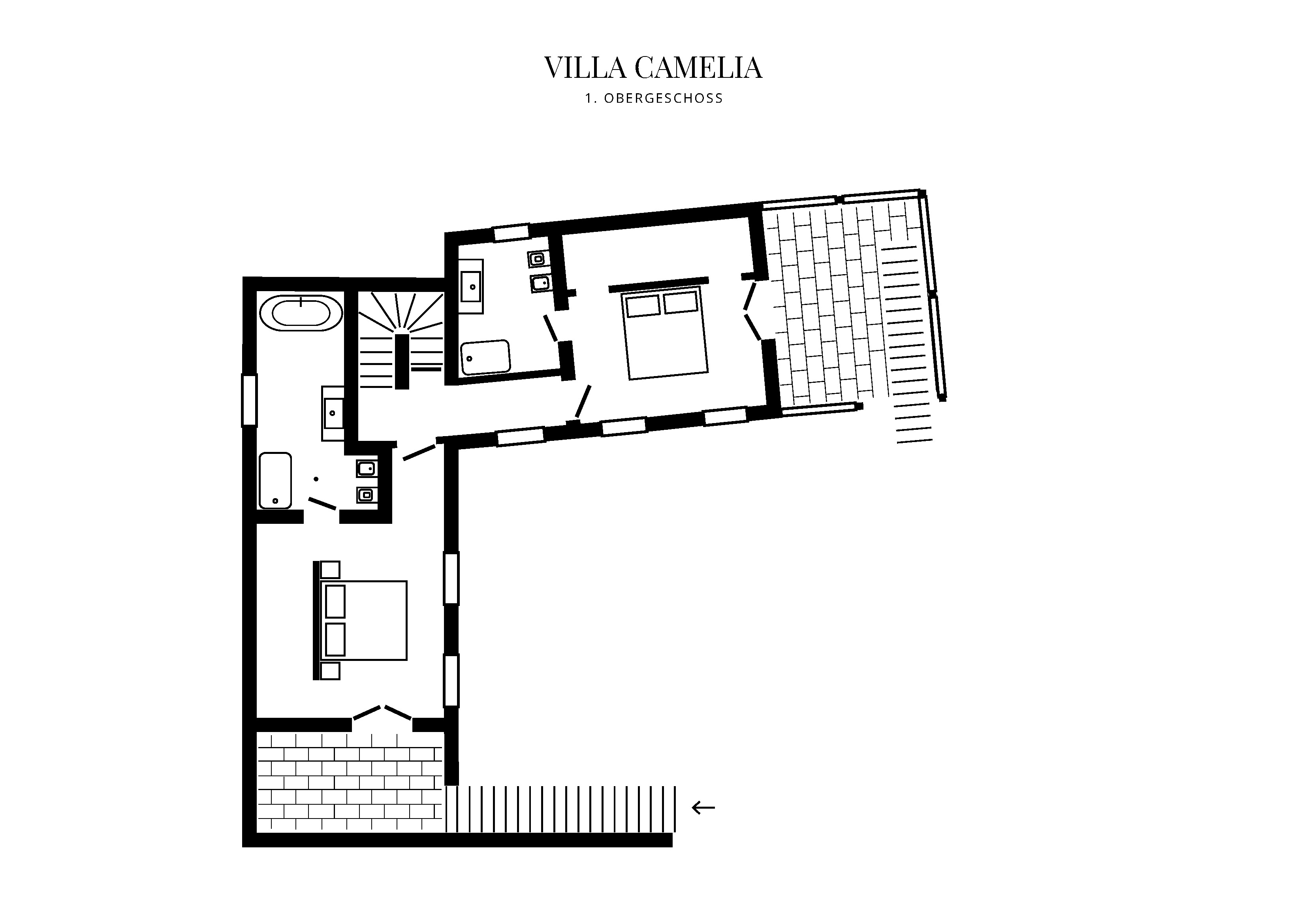 Grafik GrundrissObergeschoss Villa Camelia